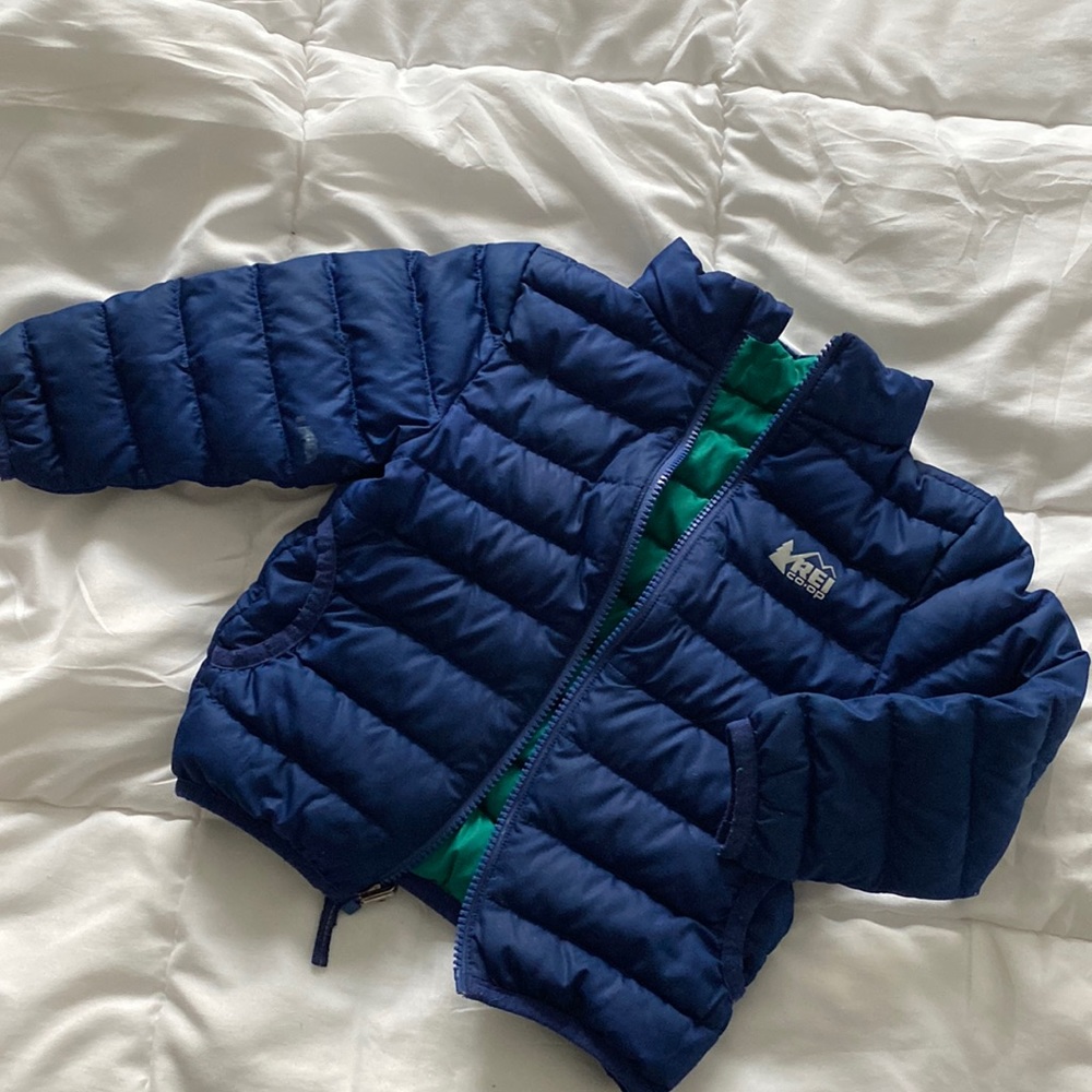 REI kids reversible puffer jacket